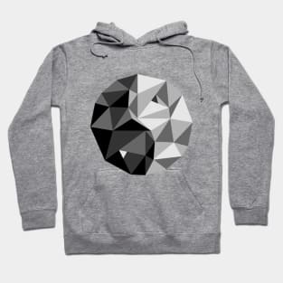 Eastern symbol of yin and yang harmony in polygonal style Hoodie